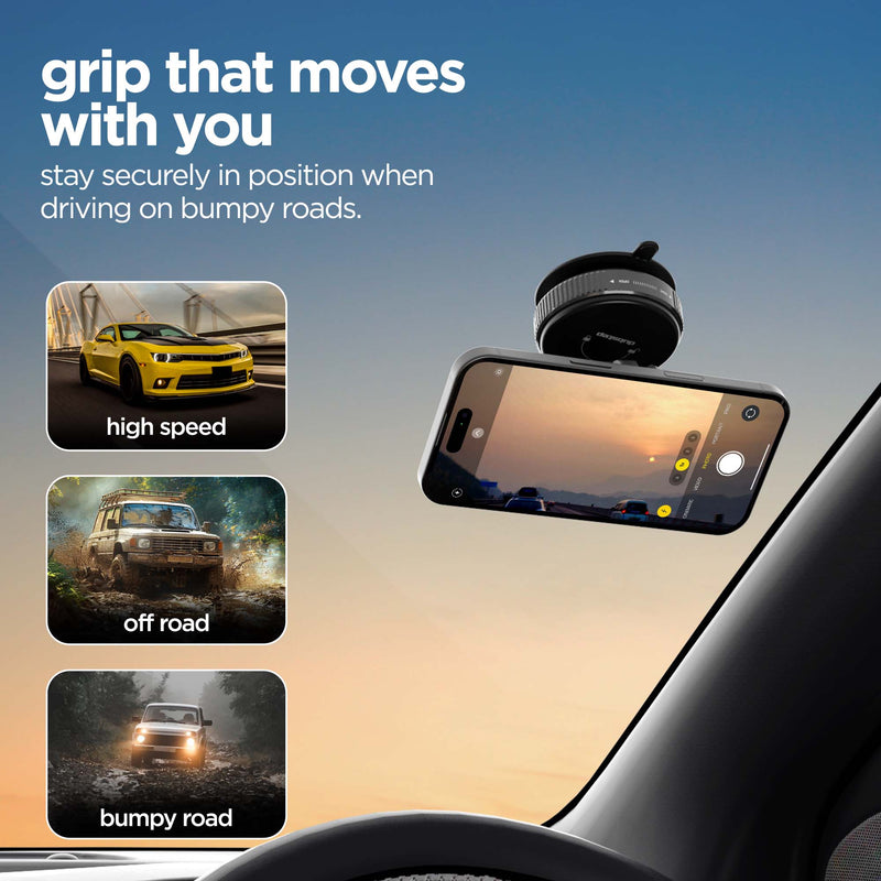 Vacuum Magnetic Mobile Holder for 360° Adjustable, Pocket Size Foldable