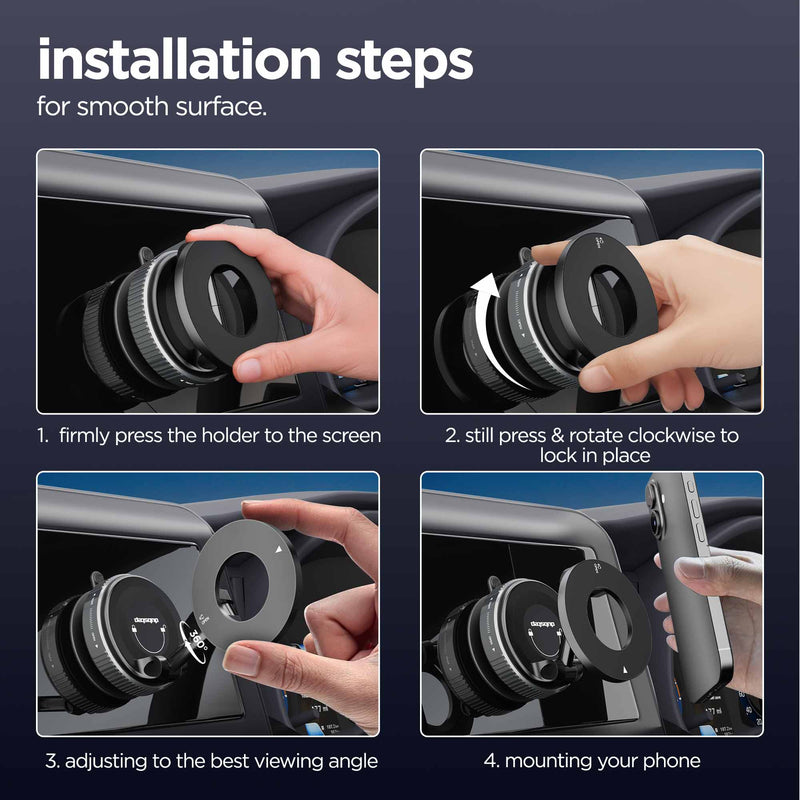 Vacuum Magnetic Mobile Holder for 360° Adjustable, Pocket Size Foldable